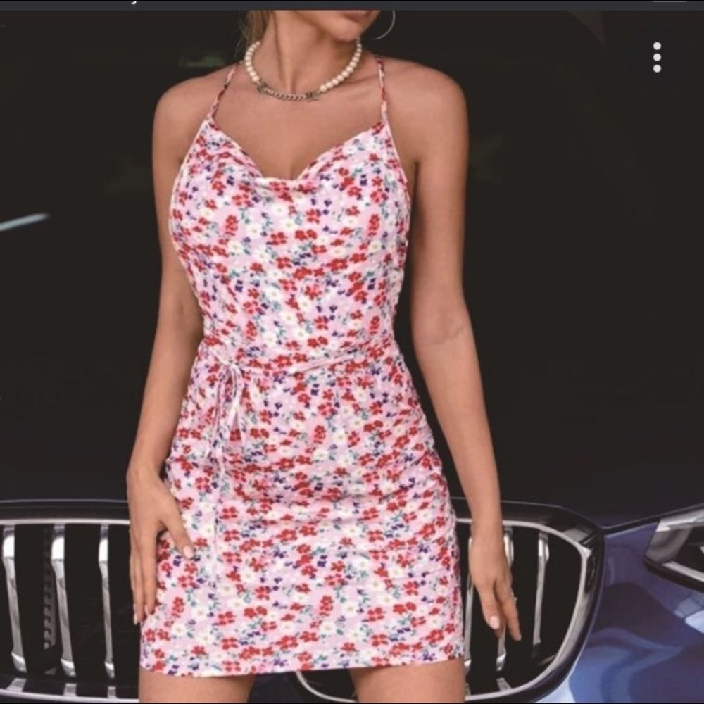 BB LA Catch Cowl Neck Mini Floral Dress